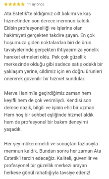Merve Hanım’la geçirdiğimiz zaman hem keyifli hem de çok verimliydi.